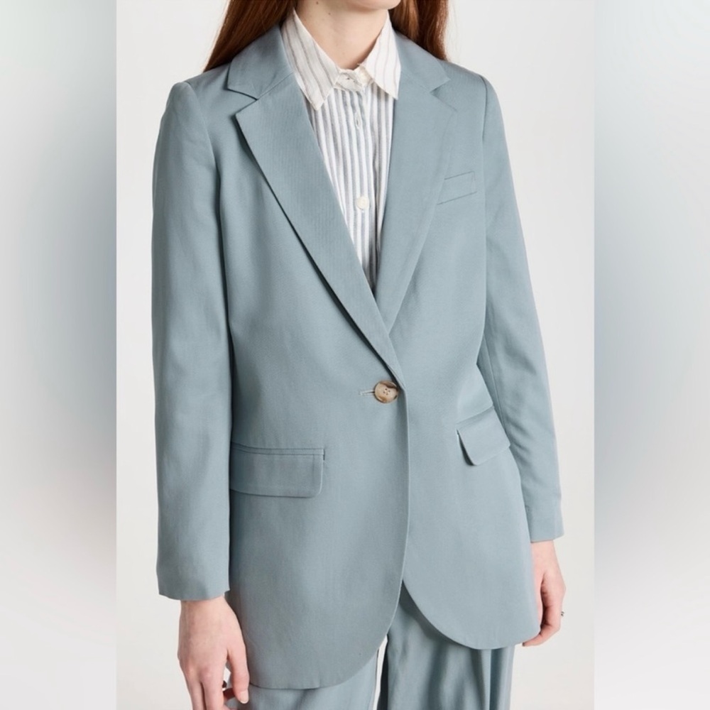 Madewell The Larsen Blazer Jacket Drapeweave Overcast Blue Women’s‎ Size XS